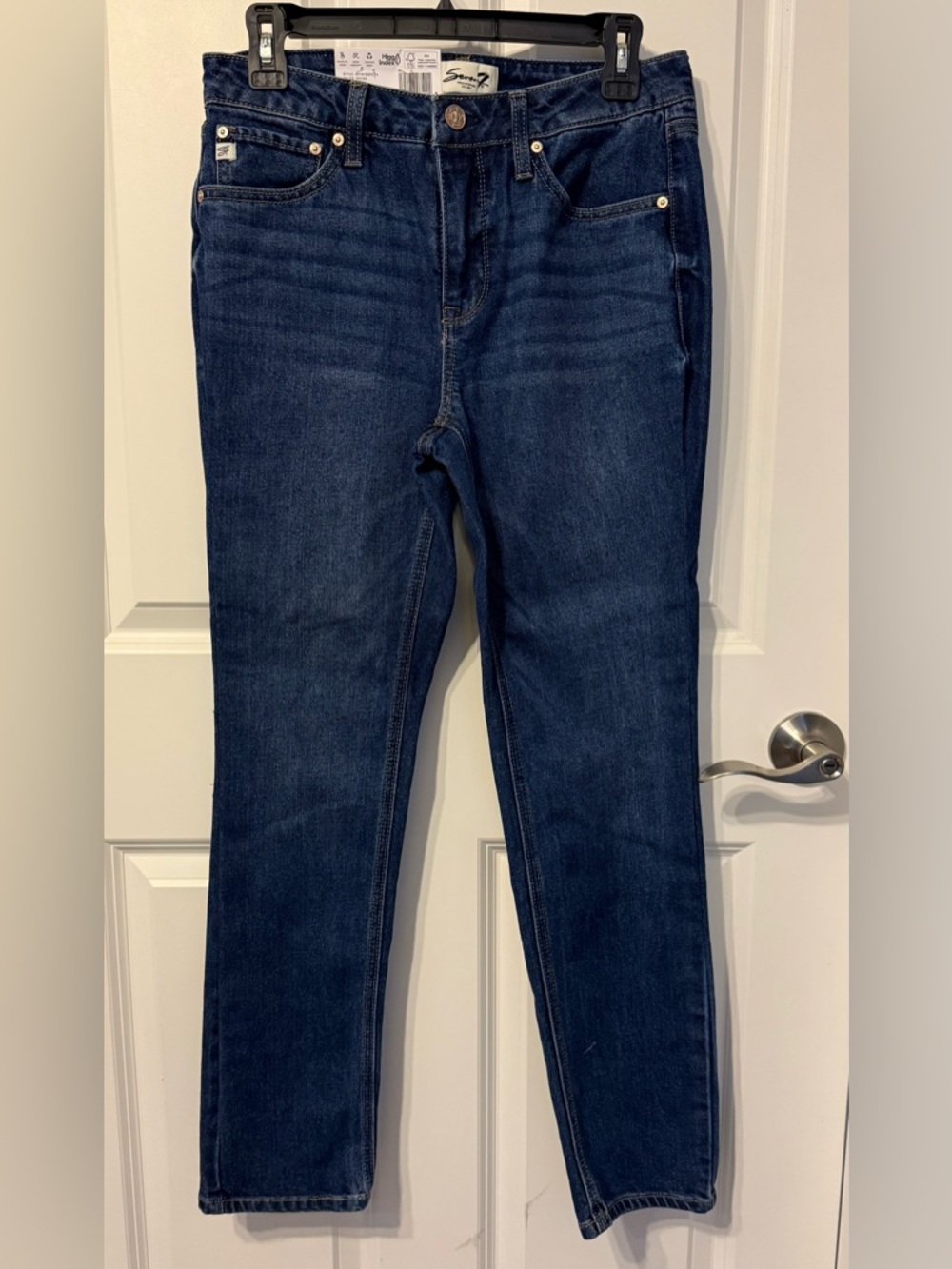 Seven7 Women's Straight Fit Jeans in Dark Blue
